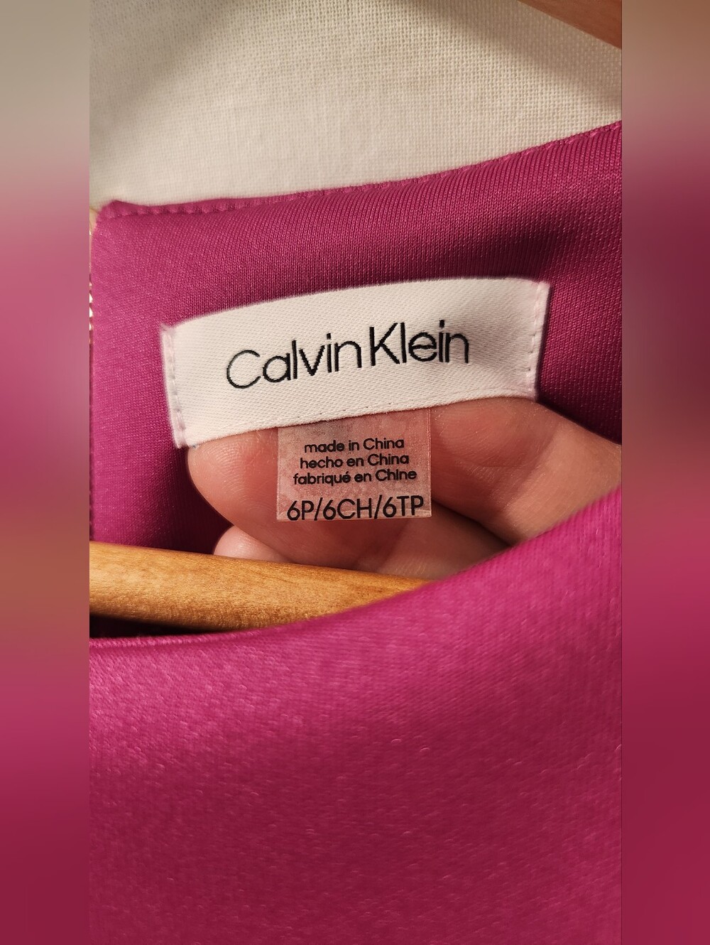 Calvin Klein Magenta Pink Sleeveless Sheath Dress Petite Size 6P - Picture 2 of 9